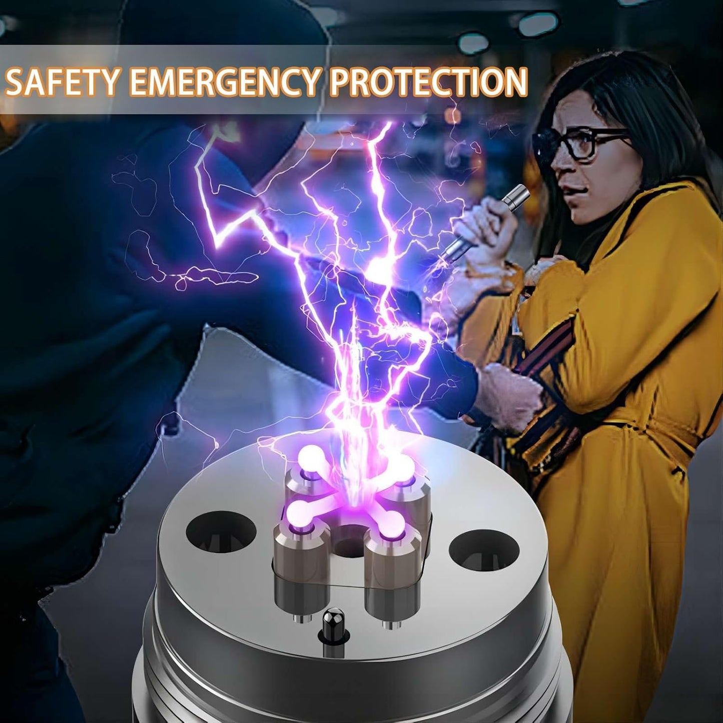 3-in-1 Rechargeable Flashlight with Arc Lighter and Alarm,Multifunctional Rechargeable Flashlight High Lumens,3 in 1 Powerful Tactical Flashlight for Camping (Red)