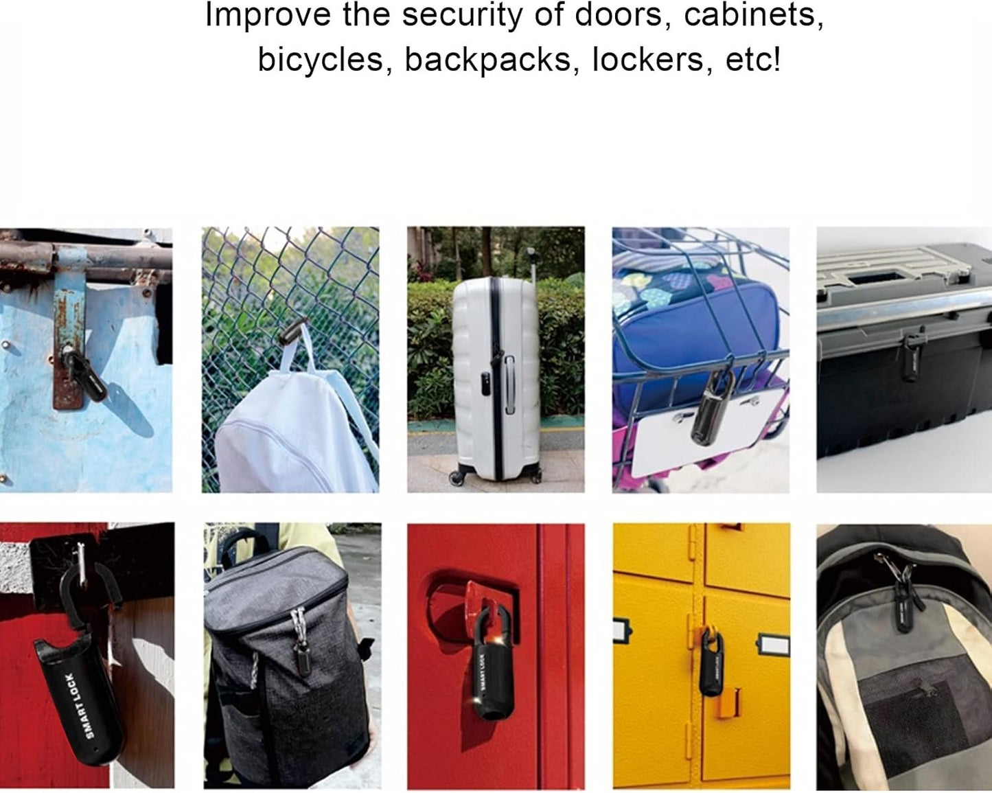 Fingerprint Padlock, USB Rechargeable Keyless Thumbprint Lock Anti Theft Security Keyless Locker Lock Fingerprint Lock for Gym Locker, School Locker, Luggage, Backpack, Suitcase