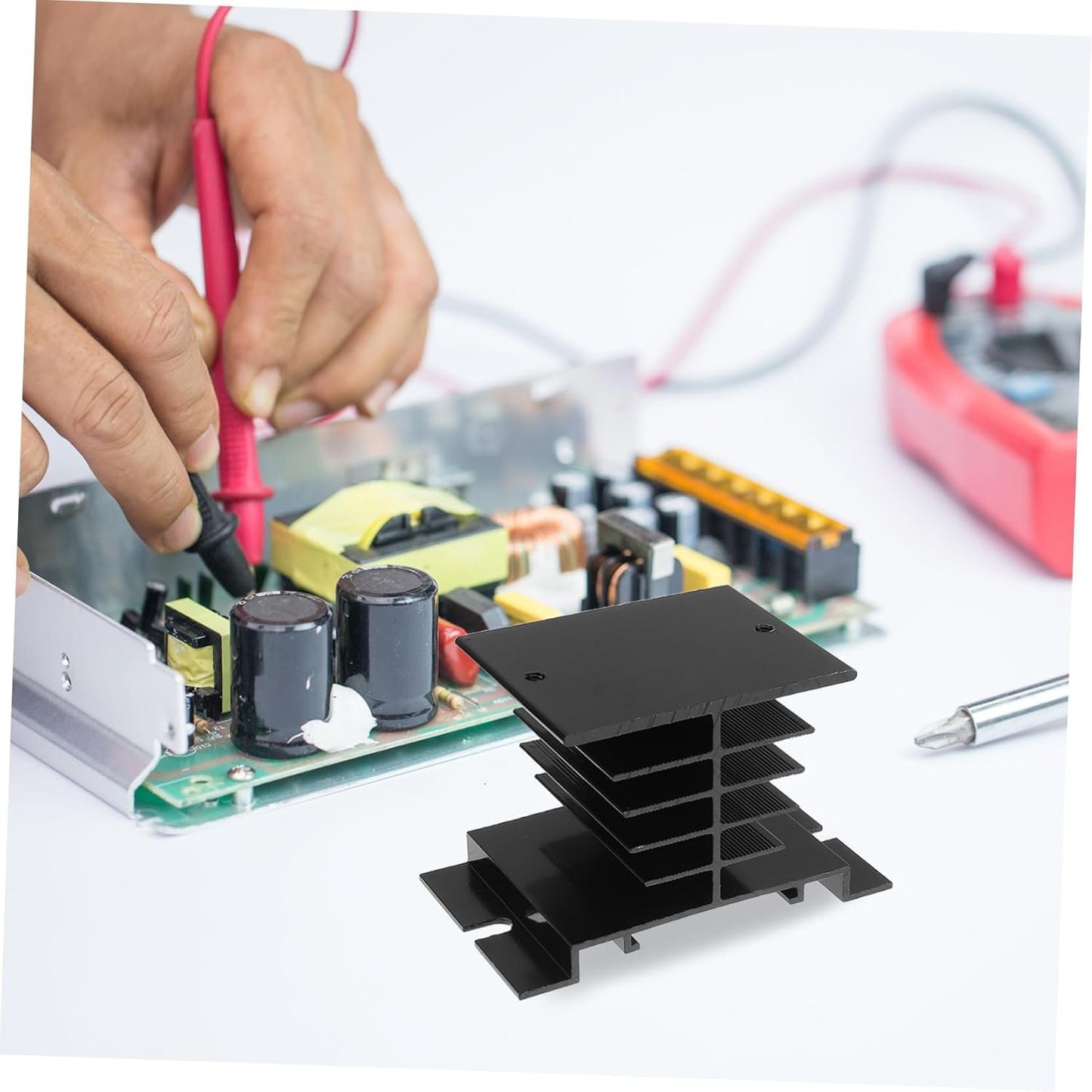 CAXUSD 3pcs Aluminum Heatsink Block for SSR Relay Cooling Durable Heat Dissipation for Rectifier Appliances Compact Design for Industrial Automation