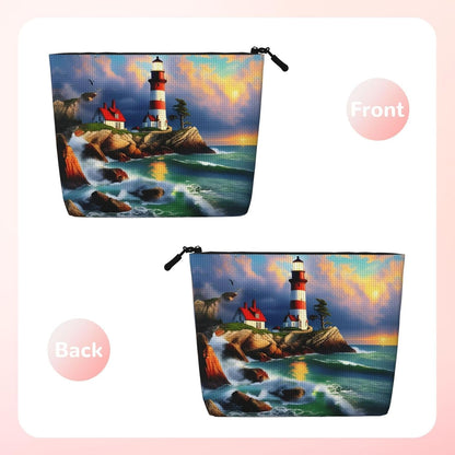 Lighthouse Diamond Painting Versatile Travel Makeup Bag Travel Pouch con cerniera Accessori Organizer, Nero , Taglia unica, Beauty case