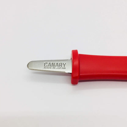 CANARY Box Opener Mini Cutter 5", Safety Package Opener Small Knife Tool, Safe Serrated Japanese Stainless Steel Blade, Red, Made in JAPAN