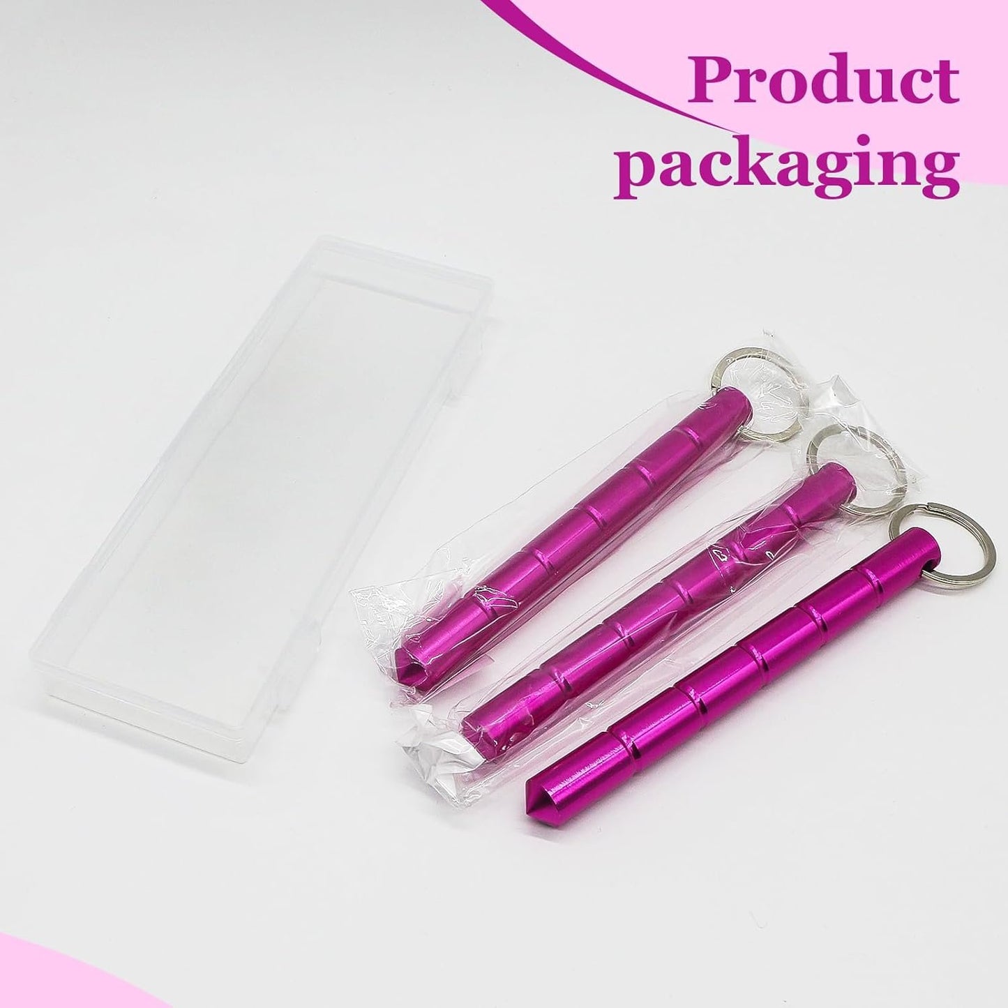 Safety Keychain Set for Women - Compact Personal Security Tool with Emergency Glass Breaker and Accessory Carabiner(3pcs), Powdered