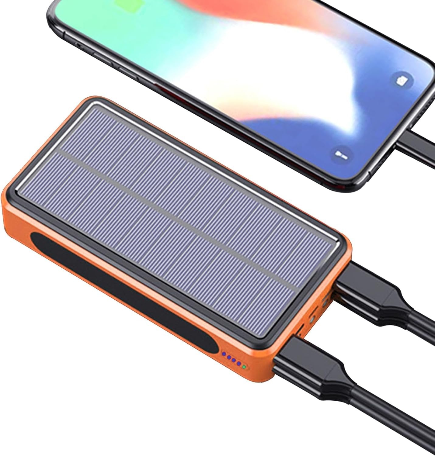 Solar Power Bank - Smartphone Panel Bank, Large Capacity Solar Charger Mobile Phone Powers, Support 4 Electronics Equipment for Adults Teens Men Women Students Commuting