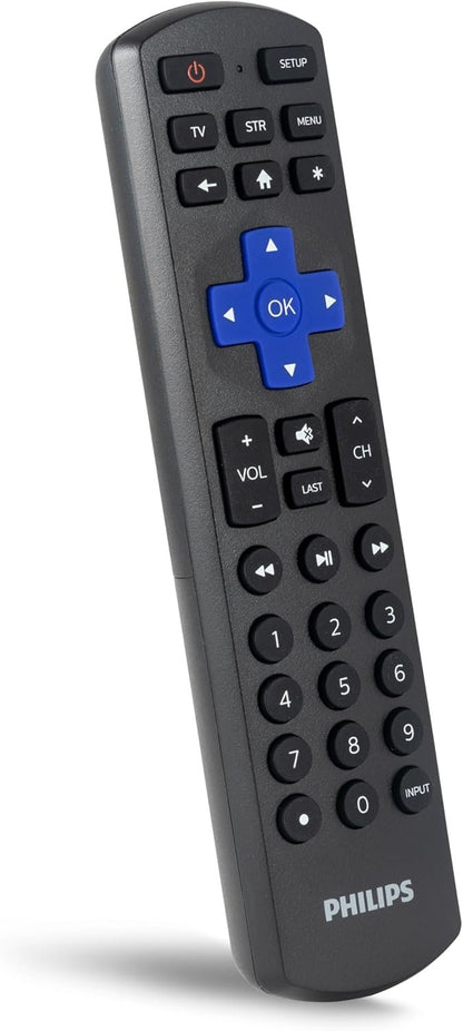 Universal Remote Control by Philips, Roku Replacement Remote, Compatible with Samsung, Smart TVs, 2 Device, Black, SRP6320R/27