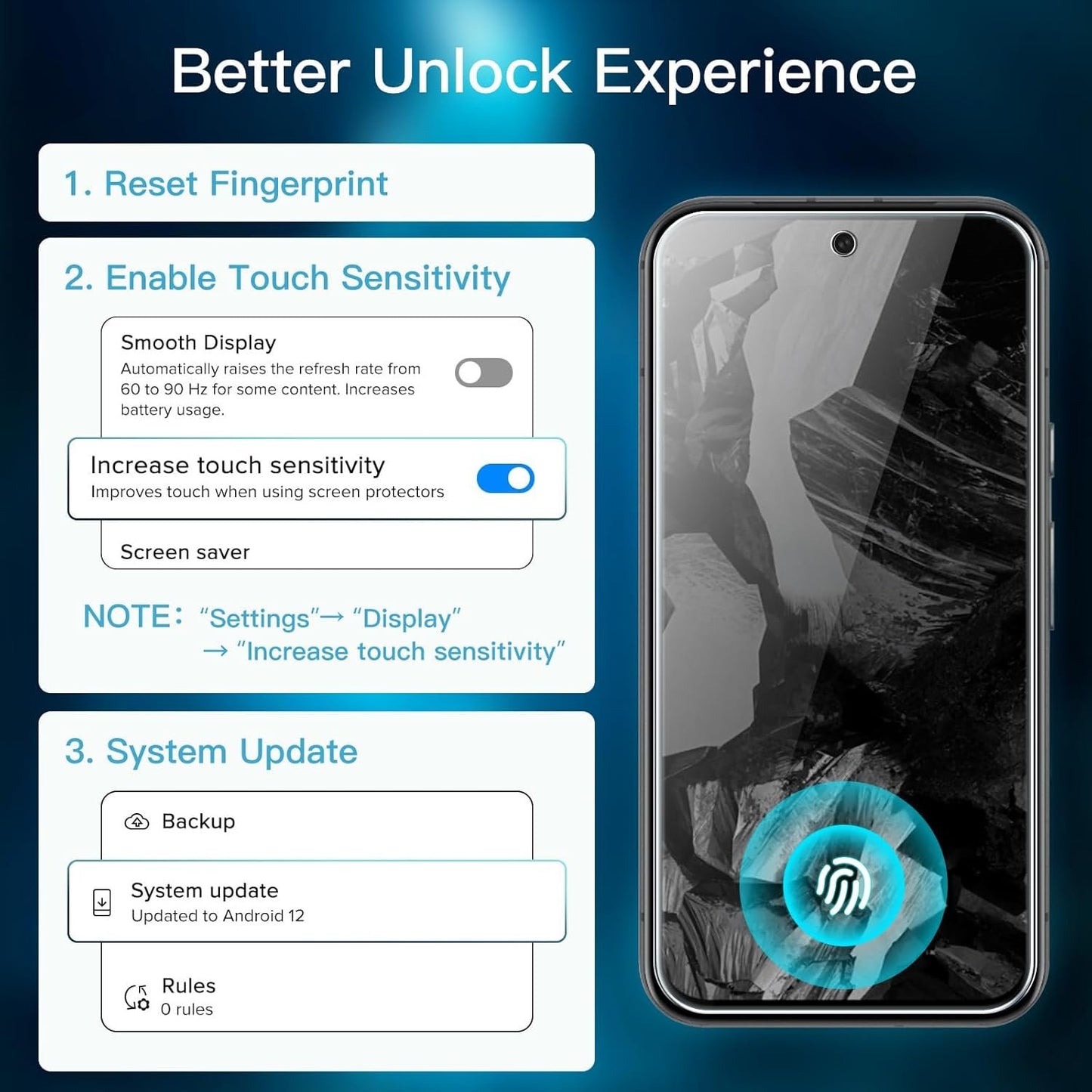 JETech Screen Protector for Google Pixel 8a 6.1-Inch, Tempered Glass Film with Easy Installation Tool, Fingerprint Compatible, HD Clear, 3-Pack