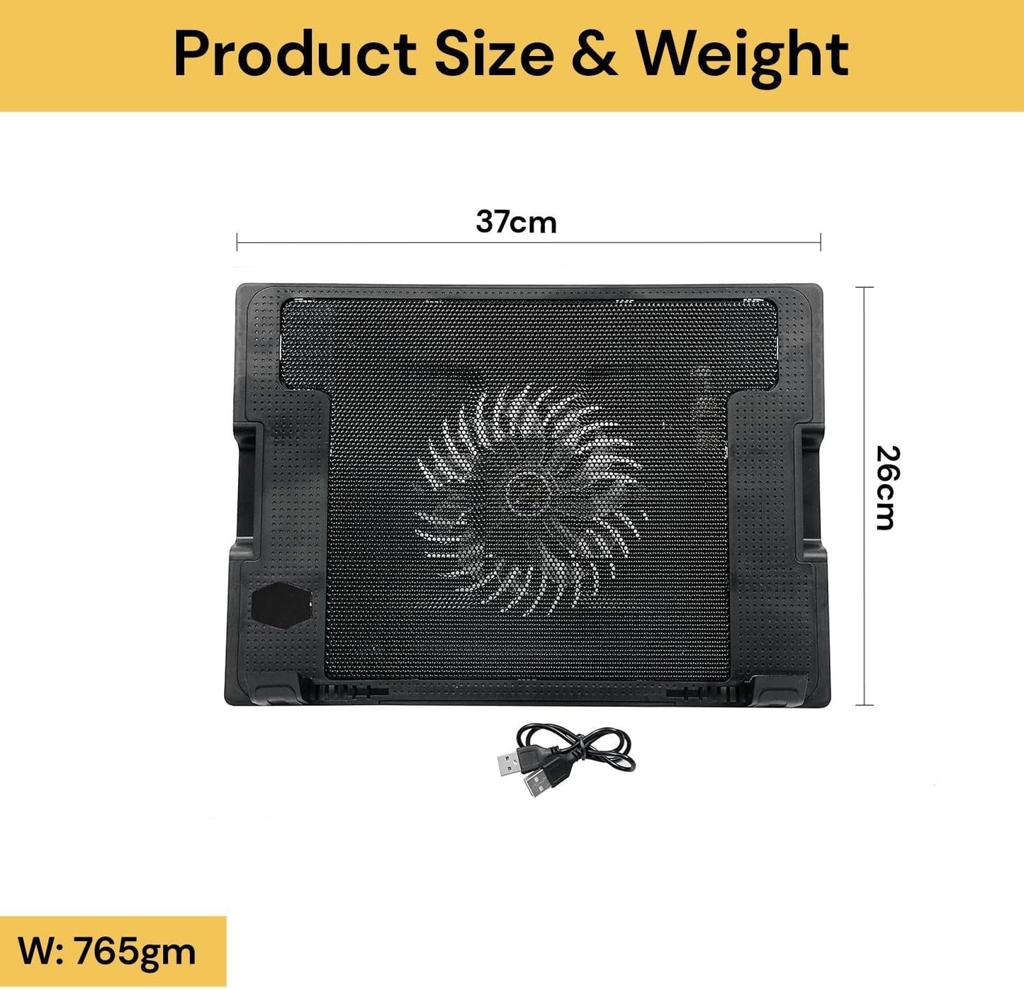 Spendeal Gaming Laptop Cooling Pad with Powerful Cooler Buit in Silent Anti Slip Mutiple Angle Adjsutment Fan Compatible for Laptops and PC Computers