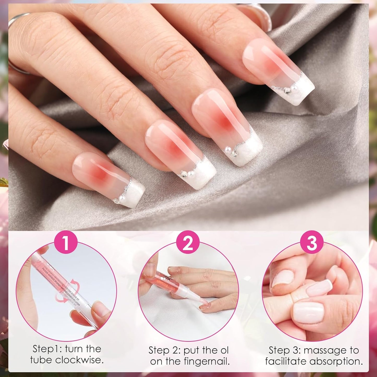 Cuticle Oil for Nails Pen, Nail Care Pen, Nail Care Oil Pen Nourishing, Cuticle Revitalizer Nail Oil Pen Moisturizing Repair Cuticle, 8pcs with Steel Push Armature Oil
