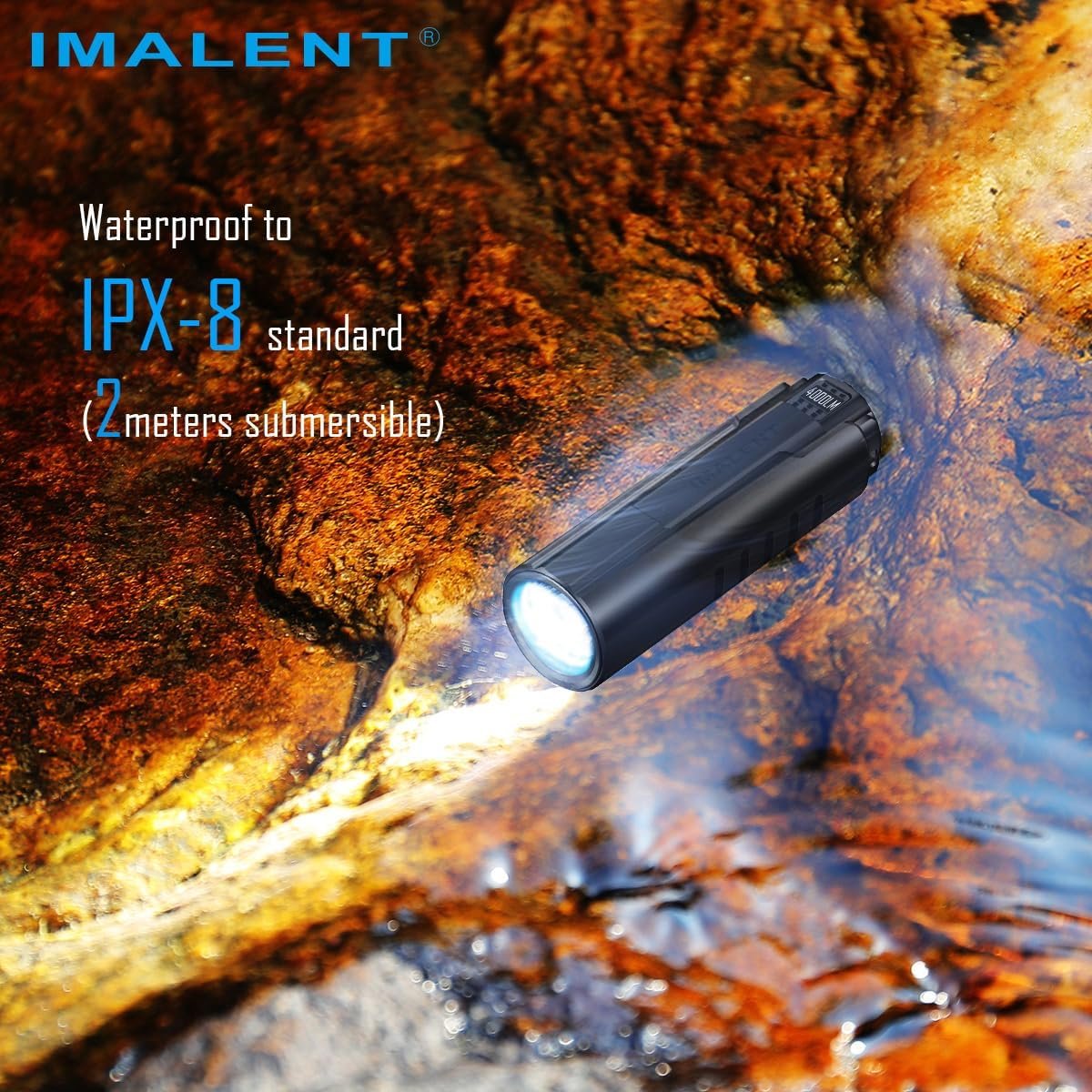 IMALENT LD70 LED Torch, 4000 Lumens EDC Rechargeable Torch with 1 CREE XHP 70.2 LED, 203 Meters Throw, Brightest Flashlight Best for Camping, Repairing, Inspection (Black)