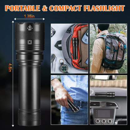 3Pack Rechargeable Flashlights, Tactical Flashlights High Lumens, Super Bright Flashlight, Mini Small Flashlights Powerful, LED Linterna Recargable, Pocket Handheld LED Flash Light for Home Emergency