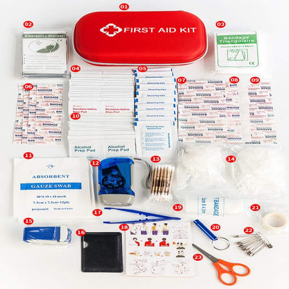 First Aid Kit -190 Pieces of First Aid Supplies, Travel Size Home Portable Medical Survival Kit, Lightweight Compact Pocket Aid Kit for Sports Outdoor Survival, Compatible Outdoor Gear Emergency Kits Trauma Bag