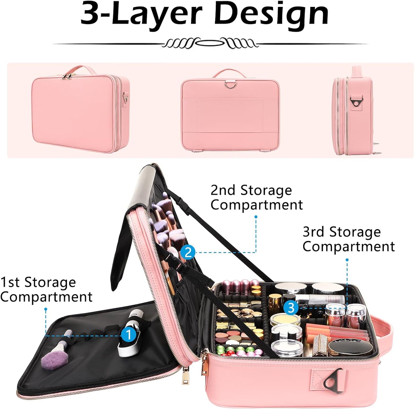 Train Travel Case, pink, Large Toiletry Bag - Pink