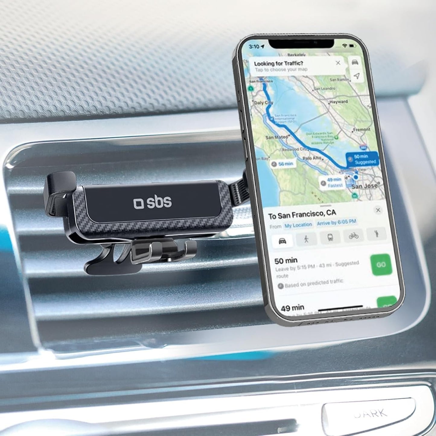SBS Gravity Automatic Locking Phone Holder, Car Air Vent Phone Holder with High Stability Spacer