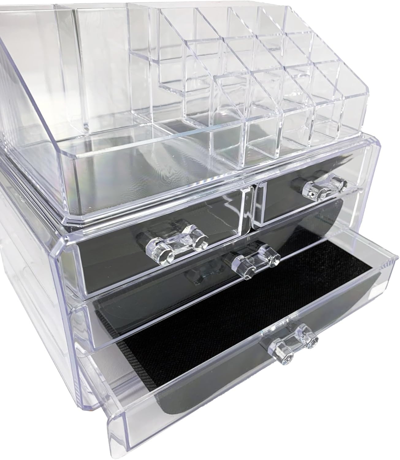 tempo di saldi 2 x Cosmetic Organizer with Drawers Make Up Accessories Bathroom Transparent