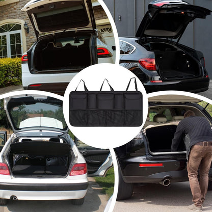Car Trunk Organizer,Car Grocery Organizer Trunk Carrier - Multi Pocket, Heavy Duty Waterproof Cargo Bag with 9 Storage Compartments for Interior Accessories