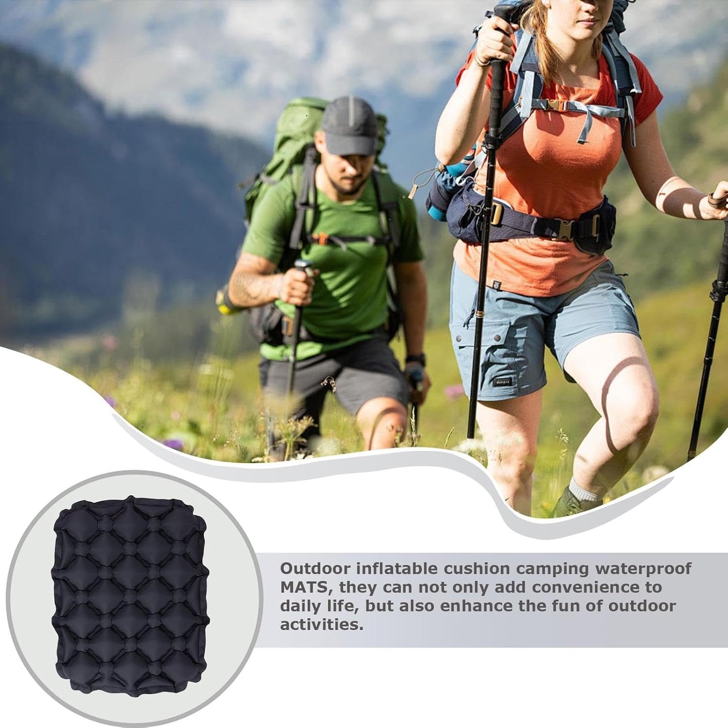 Inflatable Cushion Seat, Lightweight Travel Cushion, Airplane Seat Pad, Camping Gear Cushion, Lightweight Inflatable Comfortable Travel Seat Cushion for Truck Drivers and Camping