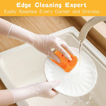 8 -Pack Single-Layer Kitchen Dish Scrub Sponges,Colorful Toast-Shaped with Smiley Faces,Fun Cleaning with Daddy Mommy,Non-Scratch,Home Essentials,Cleaning Supplies,Esponjas para Lavar platos
