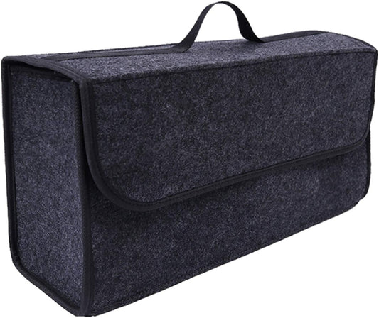 Car Soft Storage Box Trunk Bag Travel Storage Organizer Holder Car Accessories Deep Grey QINQUAN