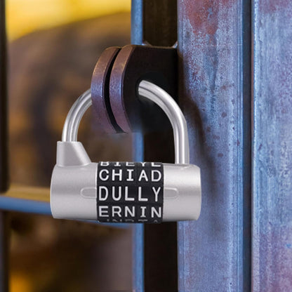 Word Lock, Locker Combination Padlock, Heavy Duty Password Lock, for Door, 2.52 x 2.48 x 1.18 inches, Chain, Luggage, Drawer, Cabinet Safety, Security Locking Tool, Travel Protection