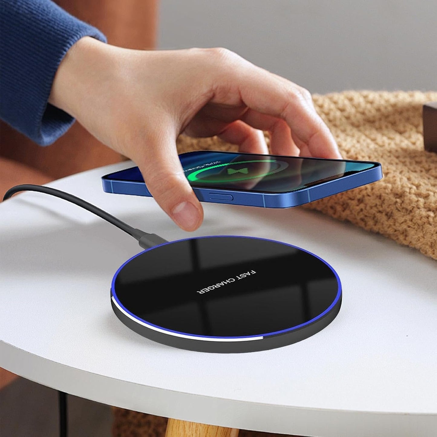 Wireless Charger - 15/30/50W Fast Wireless Charging Pad | Magnetiic Wireless Phone Charger | Mag-Safe Charger Pad | Fast Charger Pad Safe High-Speed Charging for Electronics with Light for Phones