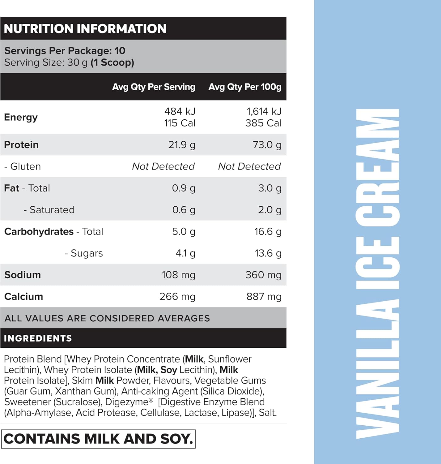 Muscle Nation Vanilla Ice Cream Daily Shake 300g (10 Serves)