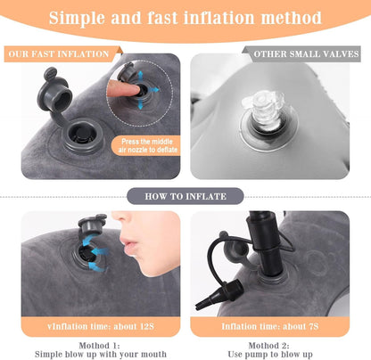 AirSwim Inflatable Hemorrhoid Pillows, Donut Pillow for Tailbone Pain, Adjustable Inflatable Seat Cushion for Bed Sores, Postpartum Pregnancy, Car Seat, Airplane, 17.7'' x 15.4'' x 4.3''(Grey)