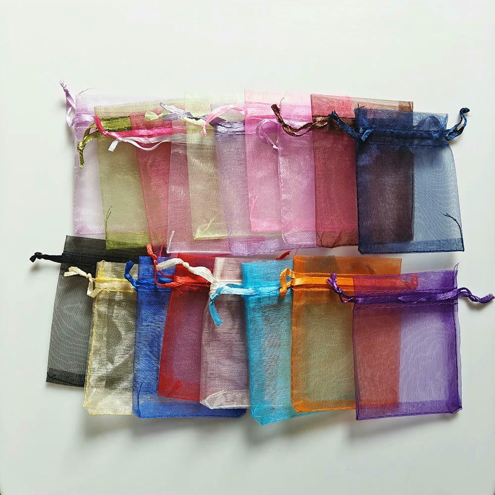 100pcs Organza Gift Bag Multicolor Drawstring Pouches For Candy Jewelry Bag Packing Wedding Gift Bags Organza Bag