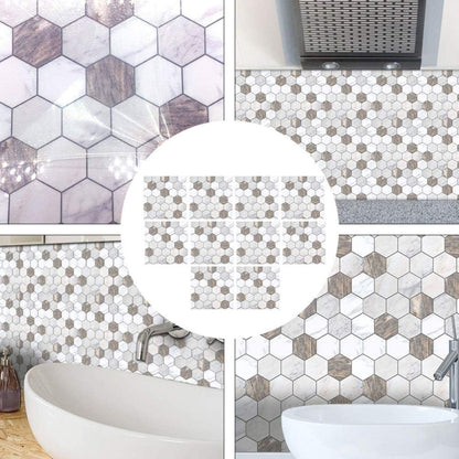 CLISPEED Tile Stickers 10 Pcs Kitchen Backsplash Tile Decals Peel and Stick Wall Sticker Self Adhesive Peel Stick Vinyl Adhesive Stickers for Staircase Home Decor Removable Wall Stickers