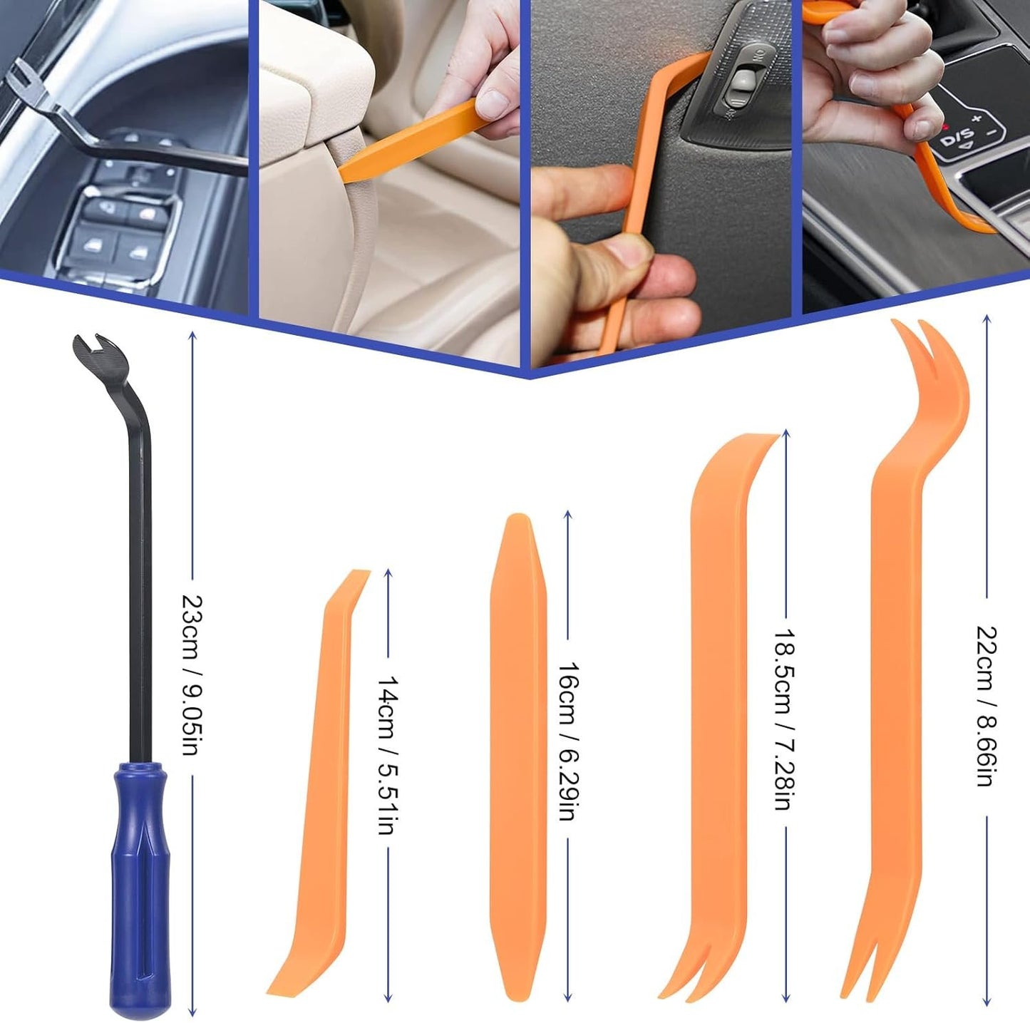 16 Pcs Car Repair Disassembly Tool Set, Car Interior Removal Tools, Multifunctional Accessories for Installation and Disassembly, Car Plastic Disassembly Kit, Car Interior Accessories
