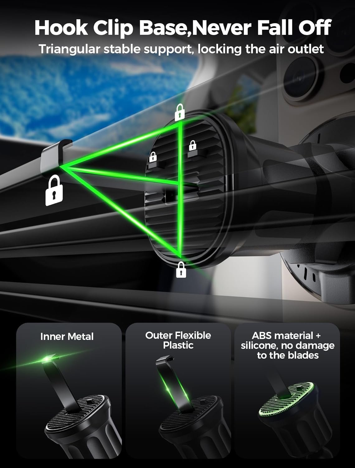 NEUTYPECHIC 15W Wireless Charging Car Phone Holder, Super Strong Suction for Magsafe Car, Wireless Car Charger with Night Light, Magnetic Car Phone Holder for iPhone 16/15/14/13/12
