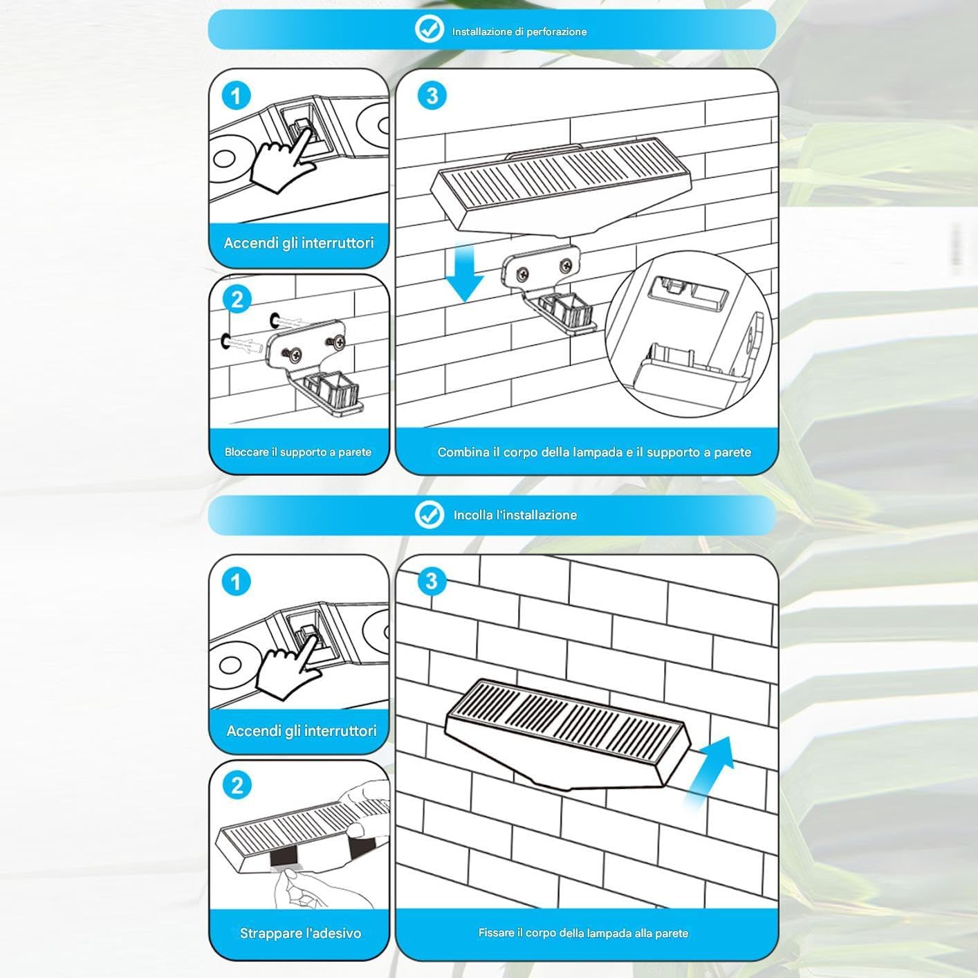 Wall Mounted Lights, Fence Lights Automatic, Foldable LED Panels, Motion Sensor, Weatherproof Design, Solar Light for Home, Driveway, Garden, Yard, House, Garage and Exterior