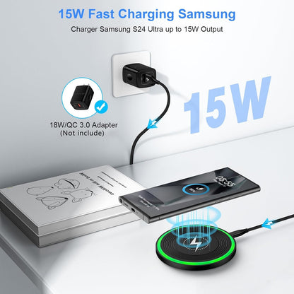 Pixel 9 Pro Wireless Charger, Fast Wireless Charging Pad for Google Pixel 9a/9 Pro/9Pro XL/9Pro Fold/8/8Pro/7/7Pro/6/6 Pro/5, Wireless Charger Android for Samsung S25 Ultra/Z Flip6/ Fold 6, iPhone 16