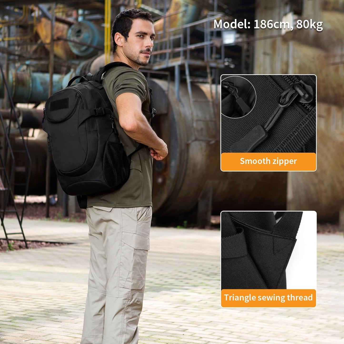 HUNTVP Zaino Sportivo 25L, Zainetto Militare Tattico Molle per Campeggio Alpinismo Escursionismo Ciclismo Viaggio Trekking Sport