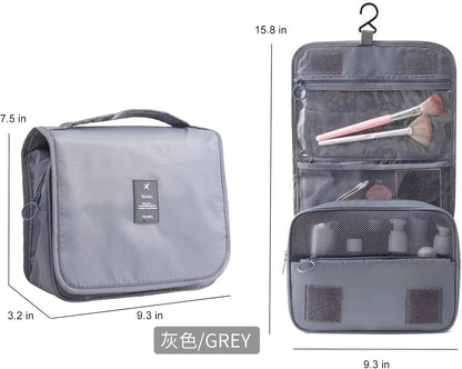 Yeegras Travel Toiletry Kit Bag for Women, Hanging Hygiene Toiletry Bag with Multi-Pockets, Toiletry Bag for Traveling Easy Clean, Travel Organizer Bag Gray, Simple