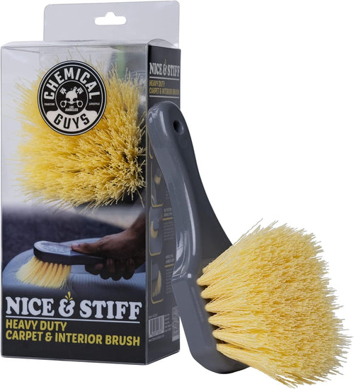 Chemical Guys Nice & Stiff Heavy Duty Carpet & Interior Detailing Brush, (Safe for Cars, Trucks, SUVs, RVs, Motorcycles, & More) Yellow