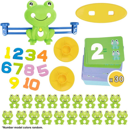 REMOKING Montessori Toys for Toddlers 3+, Math Games Balance Learning Set, Early Activity Sensory Education Learning Toys for 3 4 5 6 7 Year Old Boys Girls Birthday Gift, Including Frog,Card,Number