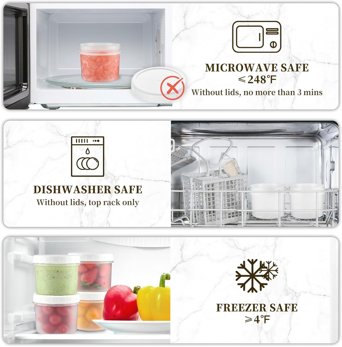TUZAZO 12 Oz Food Storage Containers with Double-Seal Lids (12-Count) Reusable Small Plastic Soup Freezer Containers for Portion and Meal Prep | Microwave-, Freezer-, Dishwasher-Safe | BPA Free