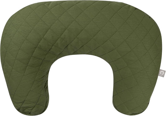 Boppy Nursing Pillow with Luxe Fabric Cover, Quilted Moss, Larger, More Supportive Pillow for Breastfeeding and Bottle Feeding; Firmer and Higher Than Original, w/Premium Cover; JPMA Certified