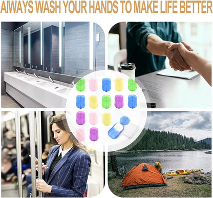 BEANPRECOY 15 Boxes Soap Sheets, 300 Sheets Travel Soap Paper Sheets Disposable Hand Washing Bath Scented Paper with Plastic Box, Mini Travel Portable Paper Soap for Travel and Outdoor Camping