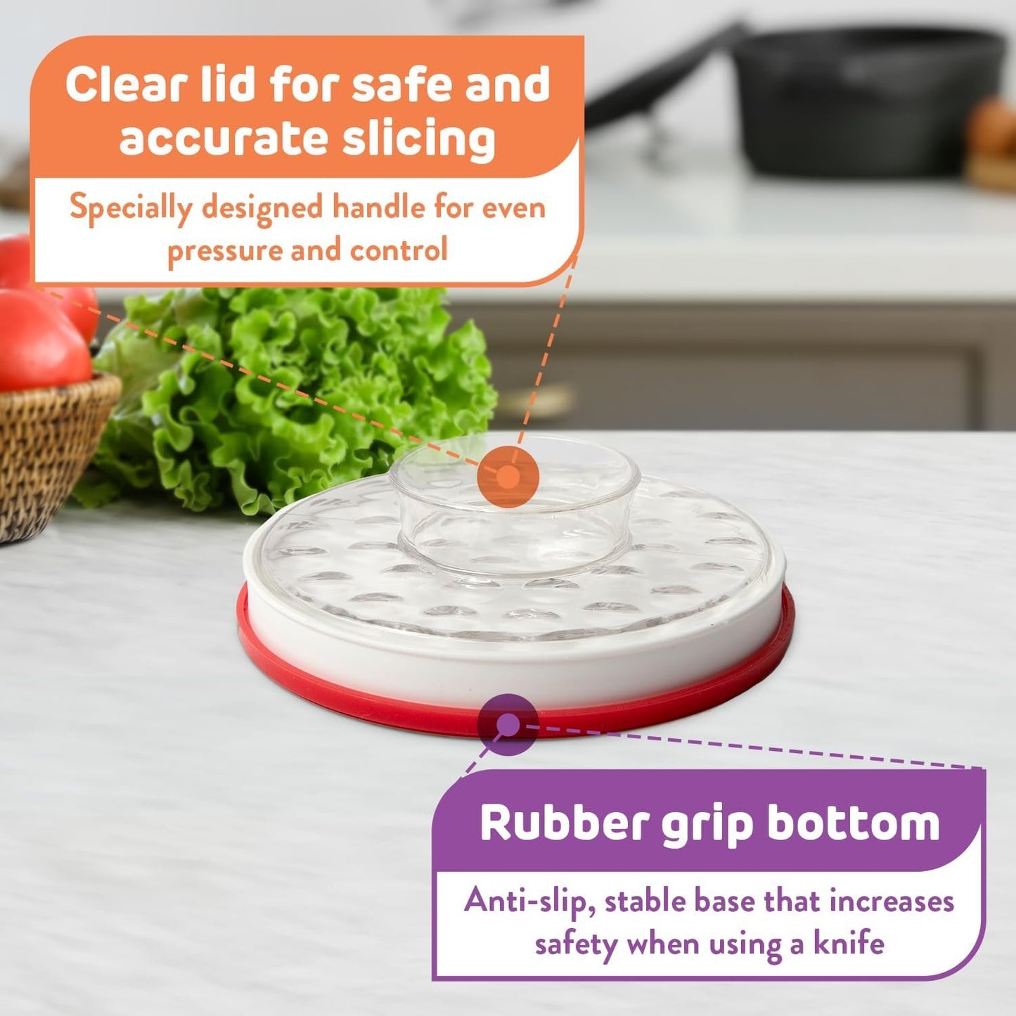 IMPRESA Easy Slice 6-in-1 Food Prep Tool – Veggie Chopper, & Bagel Cutter