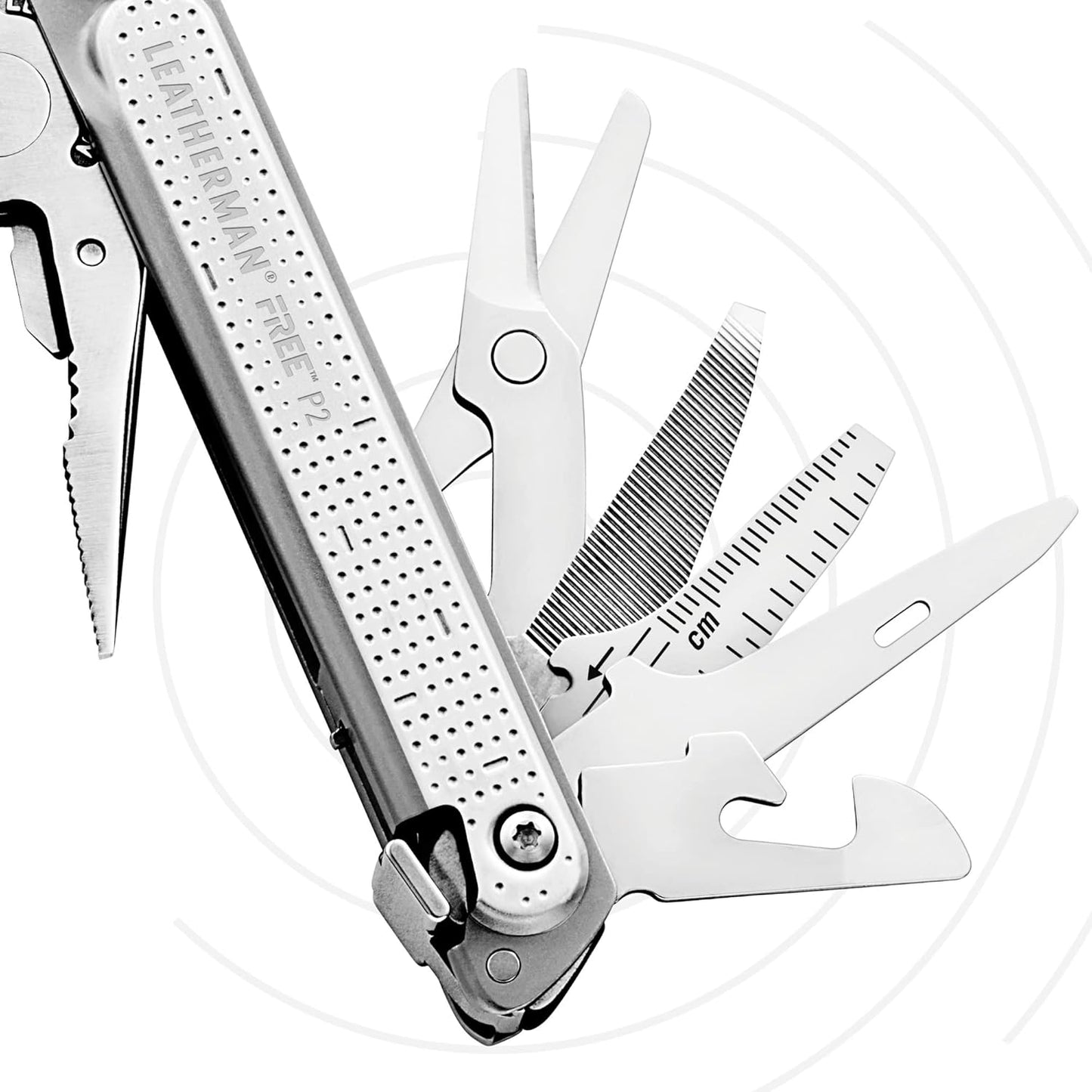 LEATHERMAN, FREE P2 Multitool with Magnetic Locking, One Size Hand Accessible Tools, Made in the USA, with Premium Nylon Sheath