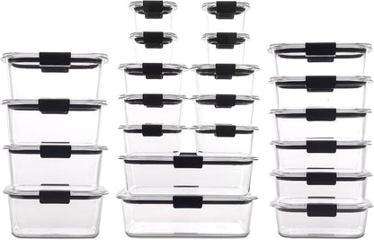 Rubbermaid Brilliance BPA Free 44-Piece Food Storage Containers Set, Airtight, Leak-Proof, with Lids for Meal Prep, Lunch, and Leftovers