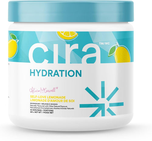 Hydration Powder - Cira x Alicia McCarvell's Electrolyte Drink Mix with Himalayan Salt for Dehydration Relief and Recovery - Self Love Lemonade, 45 Servings