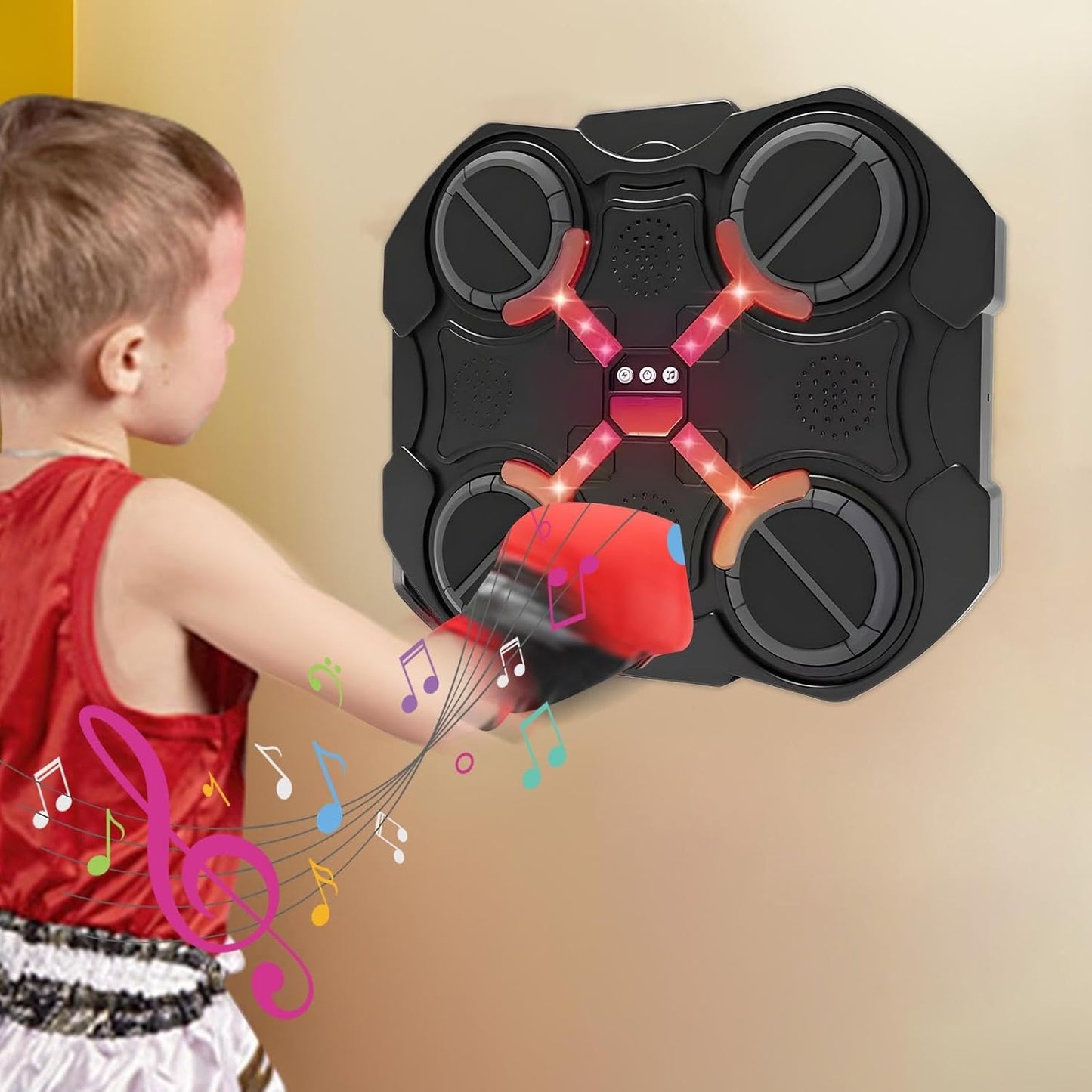 Music Boxing Machine, LED Touch Screen Boxing Target, Wireless Boxing Equipment, Smart Boxing Workout Gear, Adjustable Punching Target, Home Gym Boxing Machine, Office Fitness Equipment