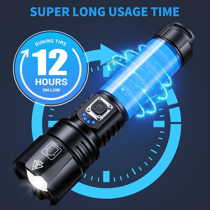 2 Pcs Rechargeable Flashlight, Super Bright Led Flashlight with Irradiation Distance of 3600Ft, 5 Modes, Waterproof IP6 Tactical Flashlight, Suitable for Camping, Climbing, Walking Dogs