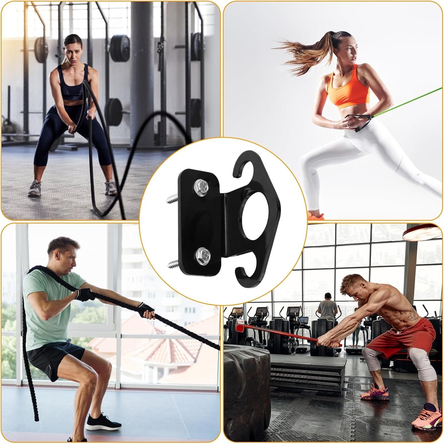 3pcs Resistance Band Anchor, Wall Mount Workout Anchors Resistance Band Hooks with Screws Home Suspension Training Kit Resistance Band Accessories for Home Gym Workouts