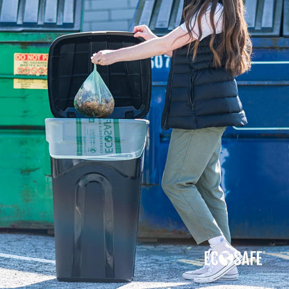 EcoSafe-6400 HB2636-8 Certified Compostable Bag - 26x36" Green Bags for 20 Gallon Bin - Extra Strong Leak, Puncture and Tear Resistant Food Scraps Bin Liners, Pack of 165
