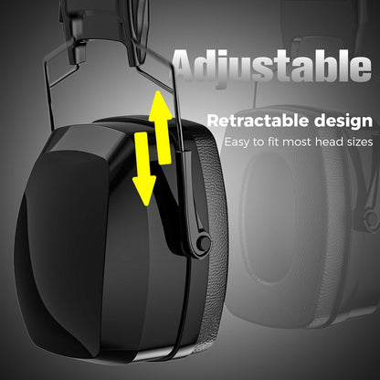 ProCase Hearing Protection Noise Reduction Large Safety Ear Muffs NRR 35dB Protection Headphones Ear Defenders for Shooting Gun Range Mowing -Black