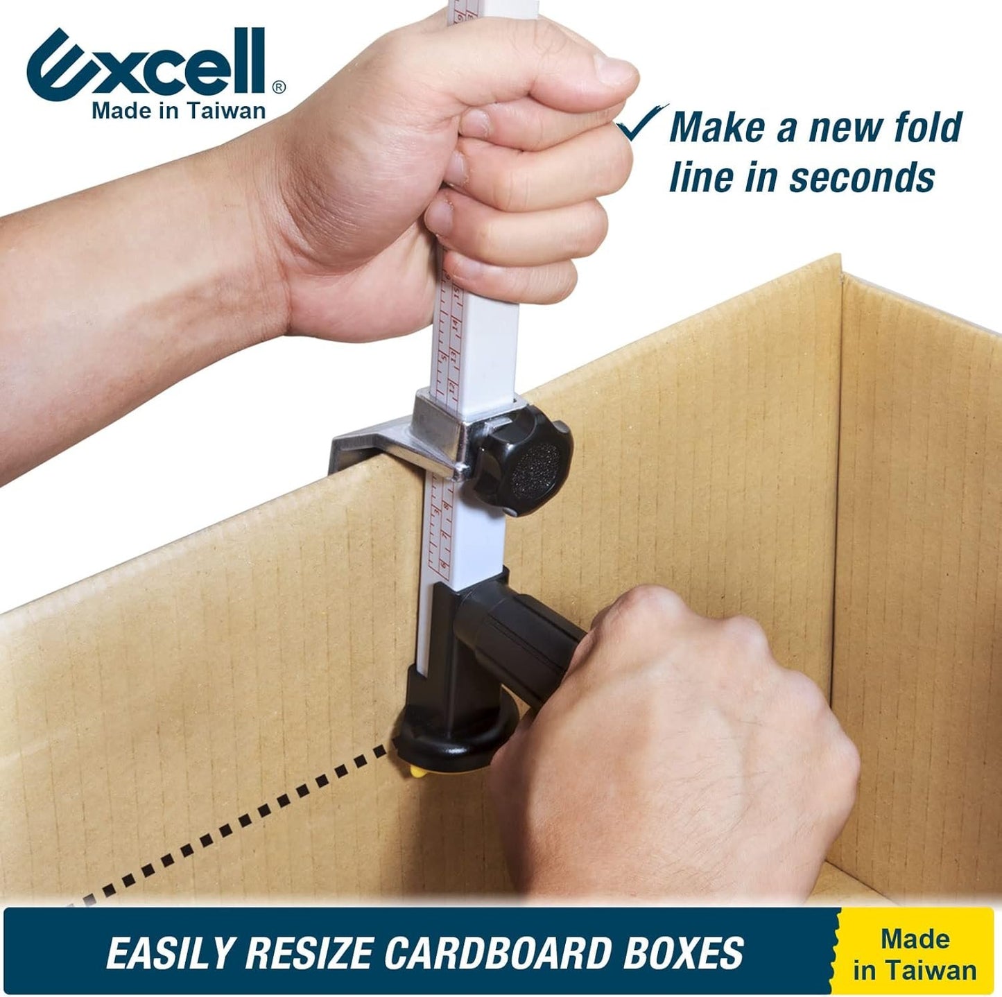 Excell Carton Sizer with Safety Blade Cover to Reduce Boxes Space - Cardboard Box reducer, Box Resizer Tool with Scoring Wheel for Online Seller, Warehouse