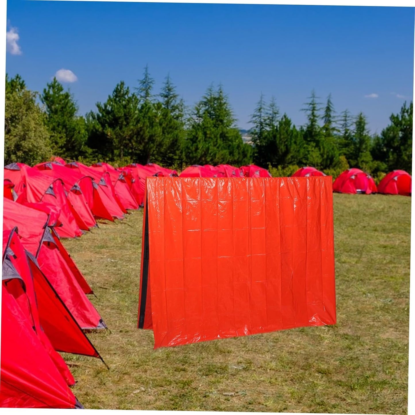 Parliky 1 Set Survival Warm Tent with Emergency Blanket Portable Windproof Sleeping Tent for Outdoor Camping Hiking and Emergency Preparedness Essential Survival Gear