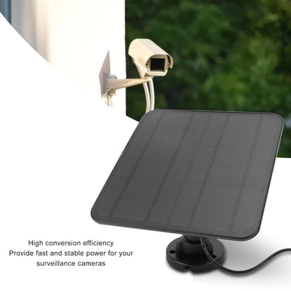 5W Solar Panel for Security Camera Outdoor, 6V Solar Panel Charger with Micro USB and USB C Port, 360° Rotatable Solar Panel, IP65 Waterproof, 9.8ft Cable